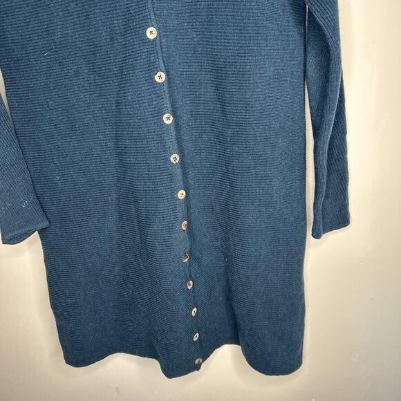 Mansted Sweater Womens Size Medium 100% Cotton Cardigan Blue - Picture 4 of 7